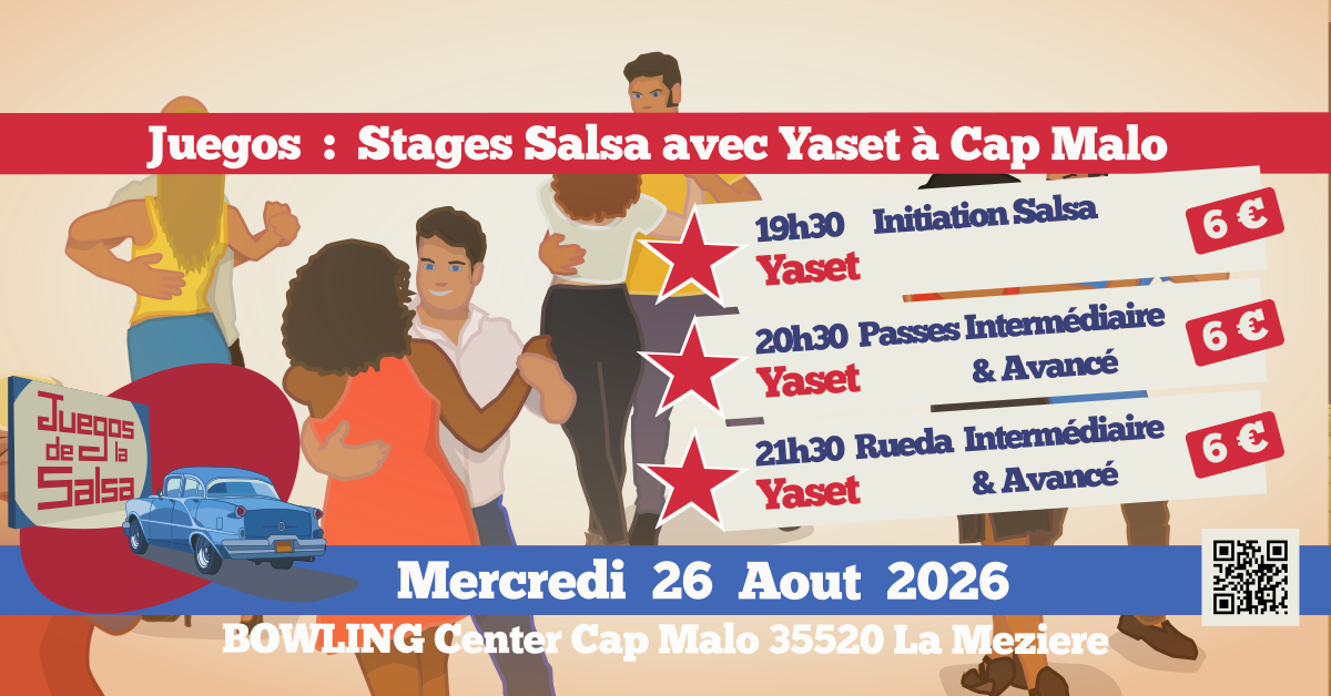 Juegos : Stages Salsa avec Yaset Oliva au Bowling Center Cap-Malo - La Mézière 35520