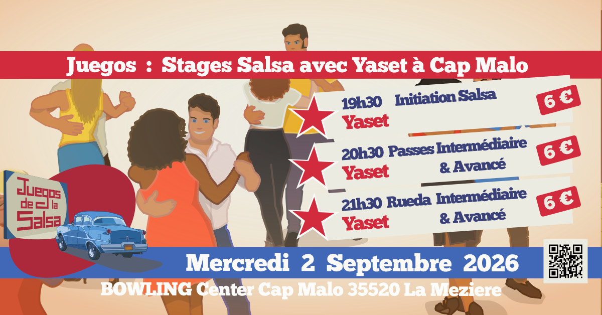 Juegos : Stages Salsa avec Yaset Oliva au Bowling Center Cap-Malo - La Mézière 35520
