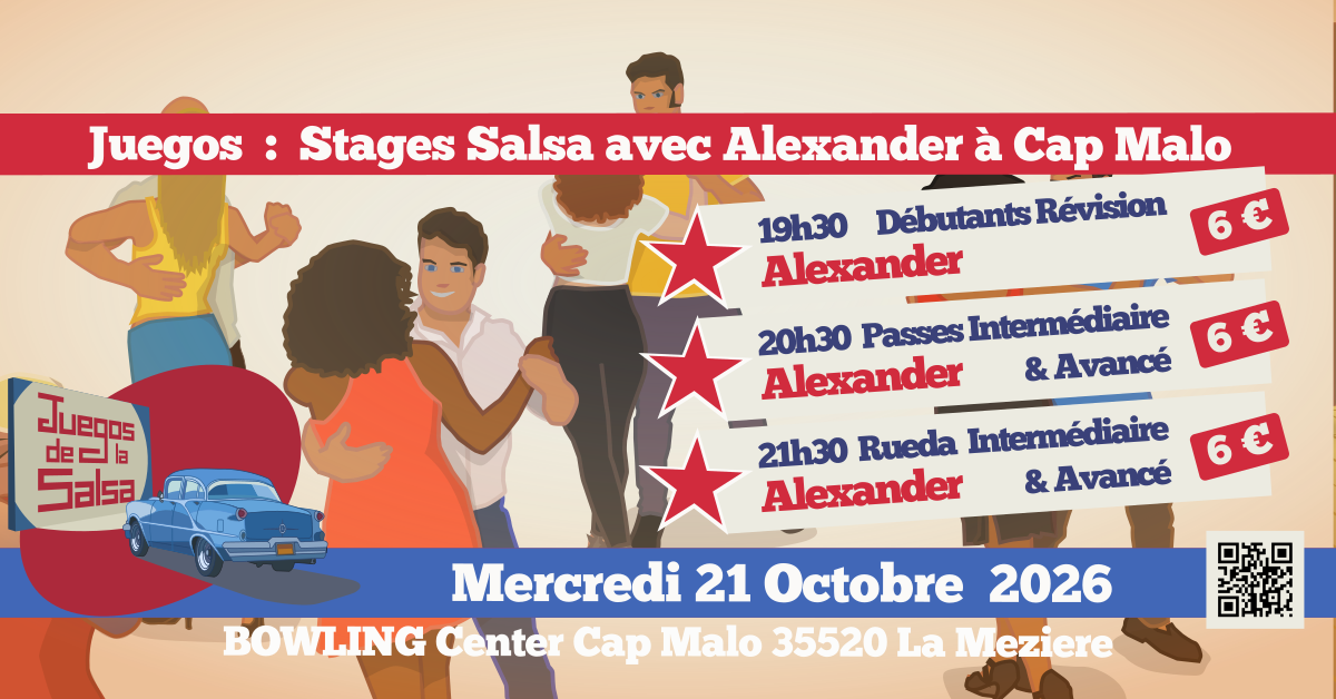 Juegos : Stages Salsa avec Alexander Batte au Bowling Center Cap-Malo - La Mézière 35520