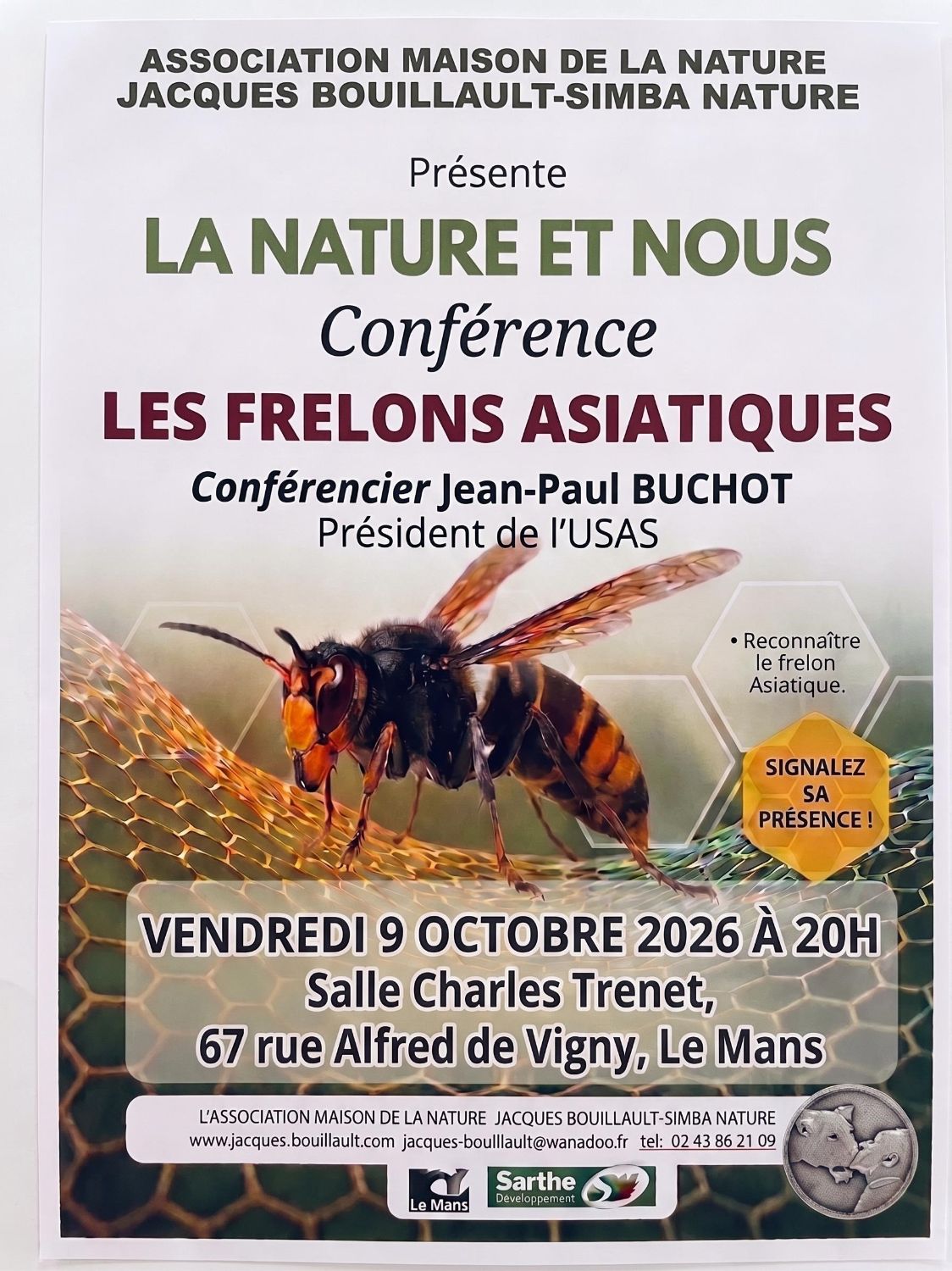 Conférence « La Nature et nous » : Tout savoir sur le frelon asiatique et comment agir