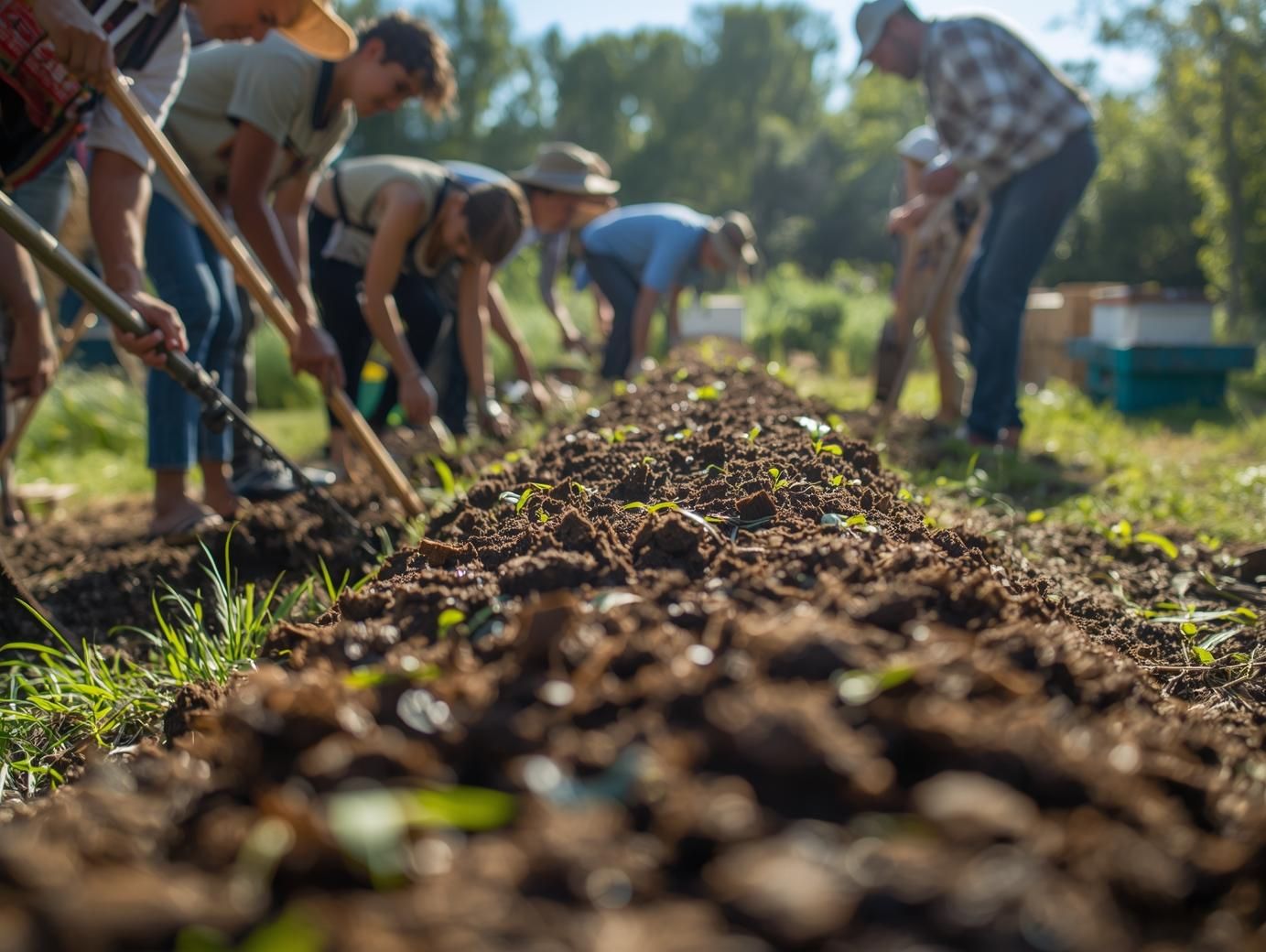 Préparation du terrain pour la haie du rucher-école 