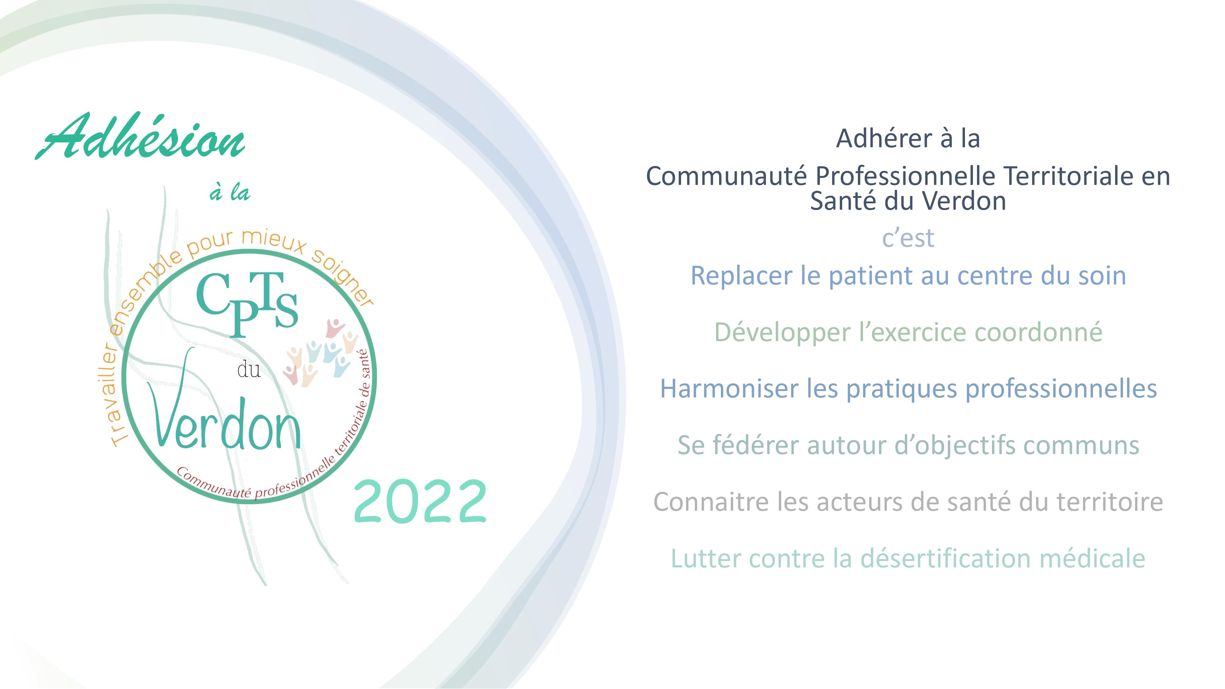 Adhésion CPTS du verdon 2022