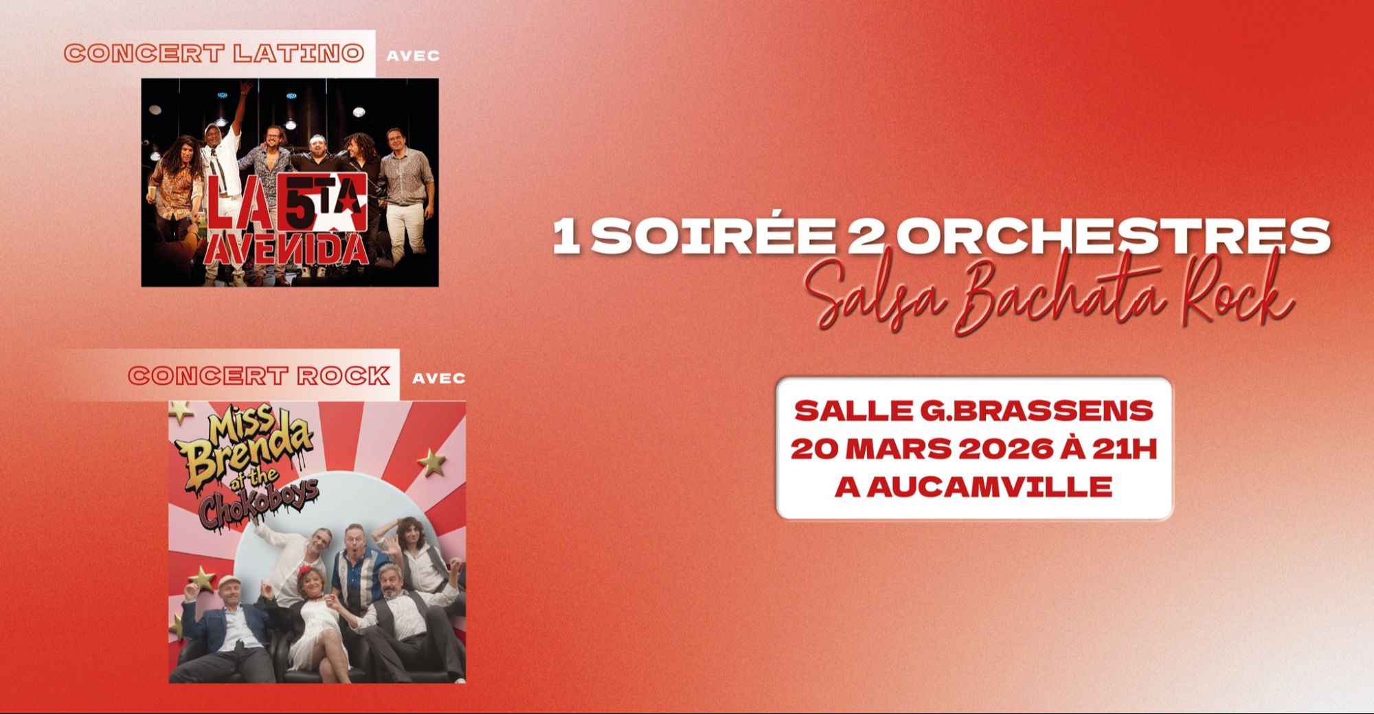 Grande Soirée Dansante avec 2 orchestres Rock et Latino