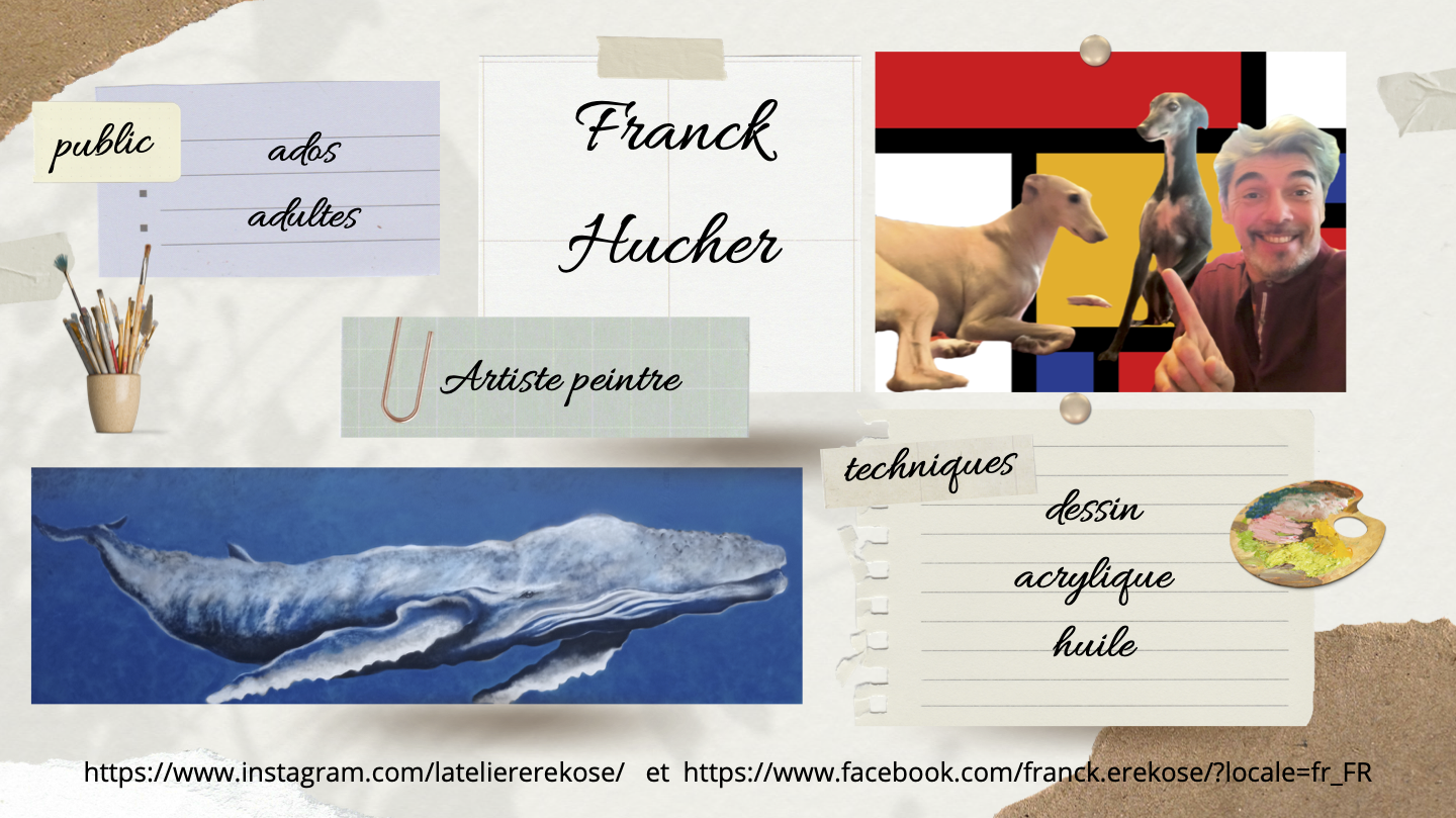artiste Franck Hucher, peintre.  les techniques utilisées par l'artiste : 