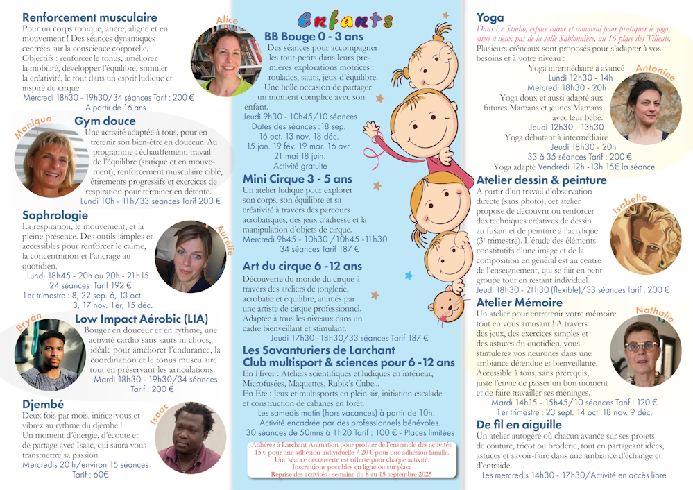 Ateliers adultes saison 2025-2026