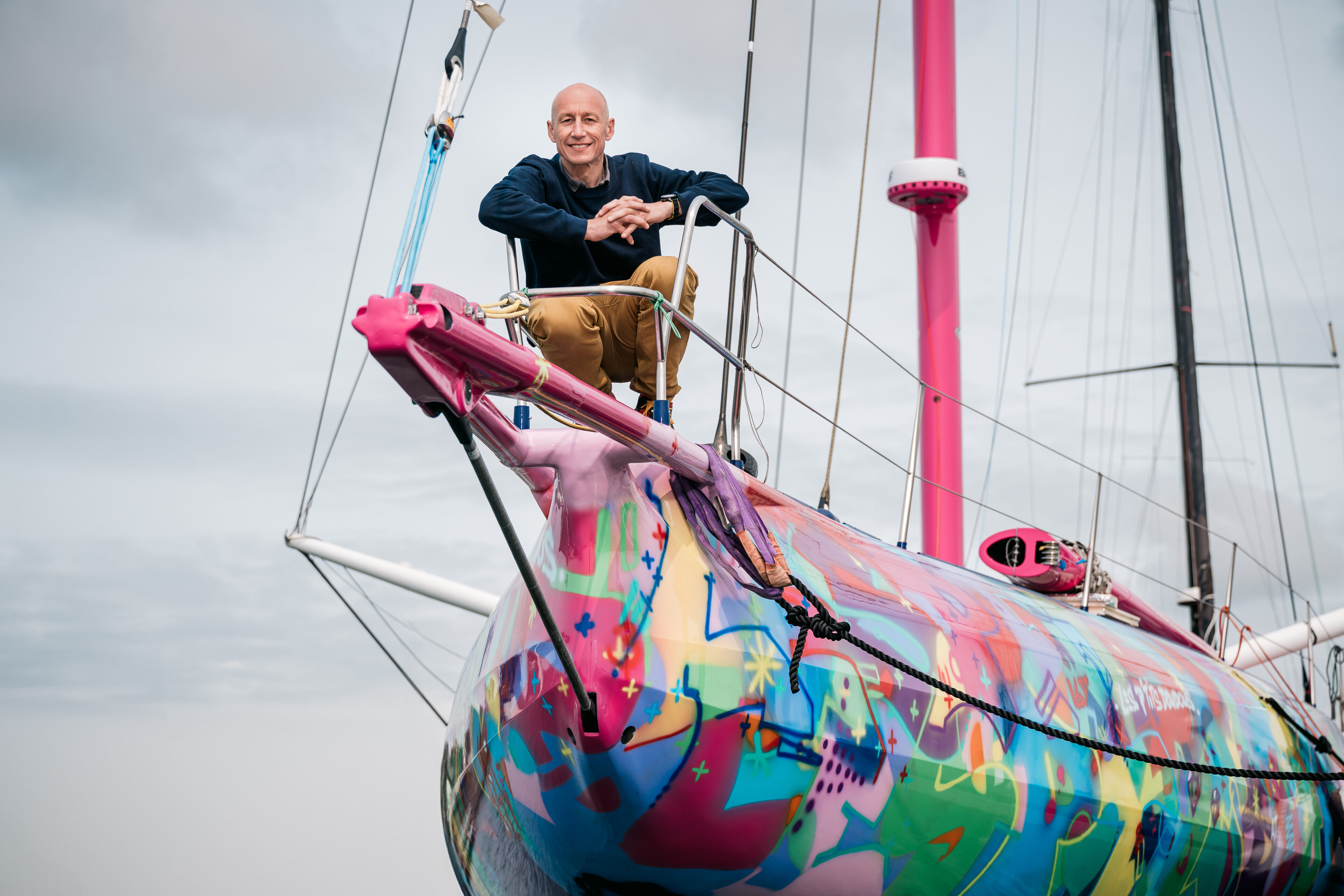 Visite du chantier de l'IMOCA les P'tits Doudous avec Armel TRIPON