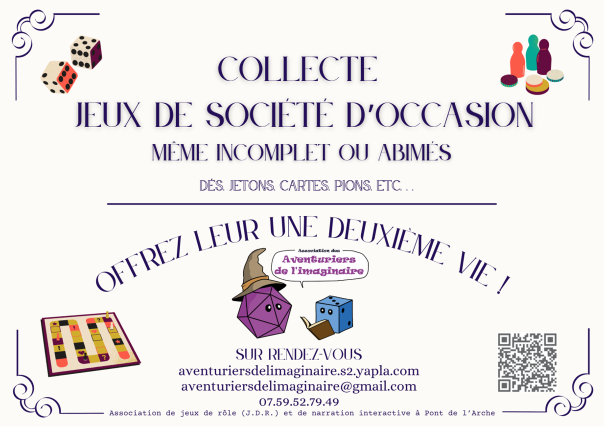 Collecte de jeux d'occasion ou de matériel de jeu
