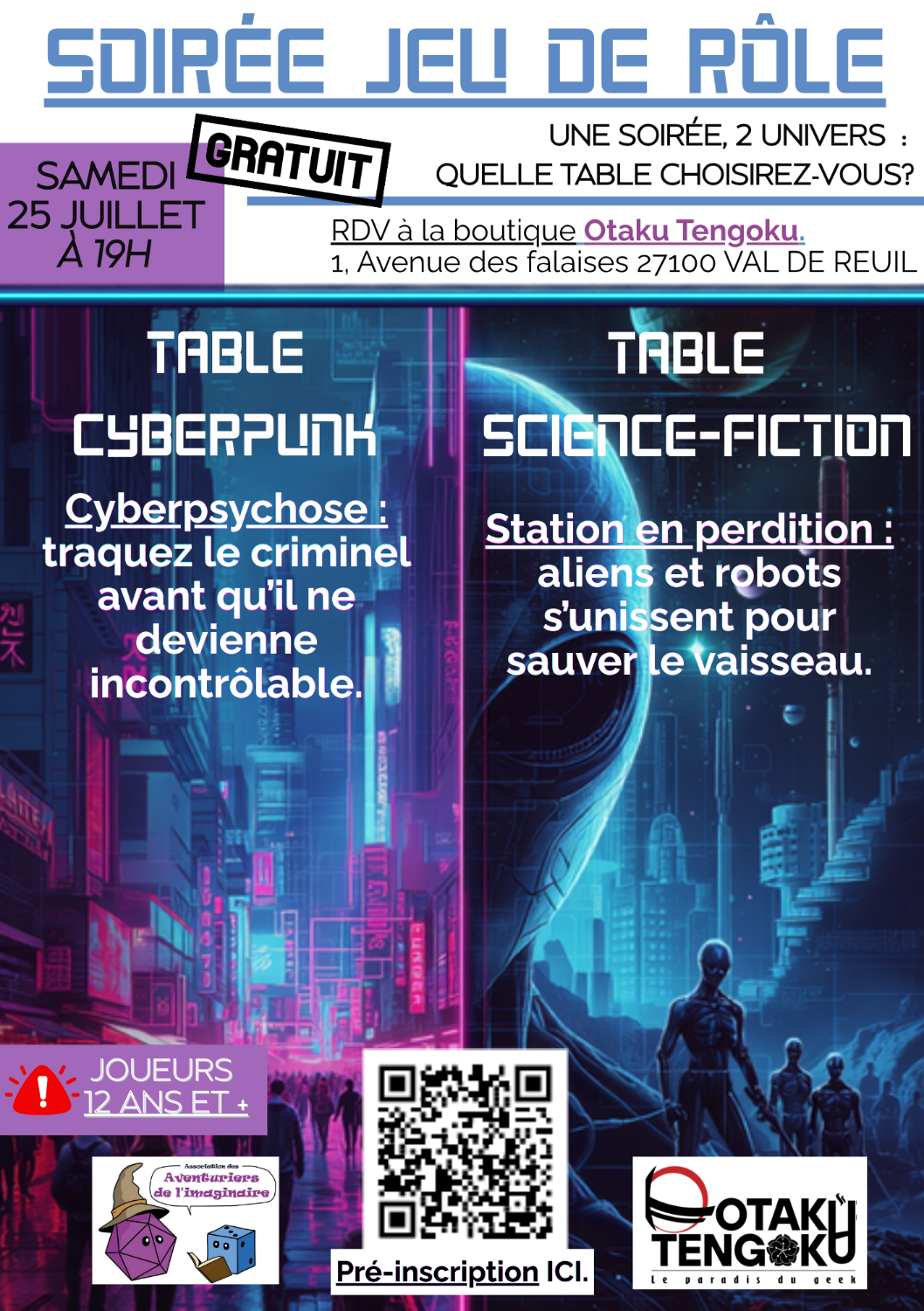 Soirée jeu de rôle du 25 juillet chez Otaku Tengoku