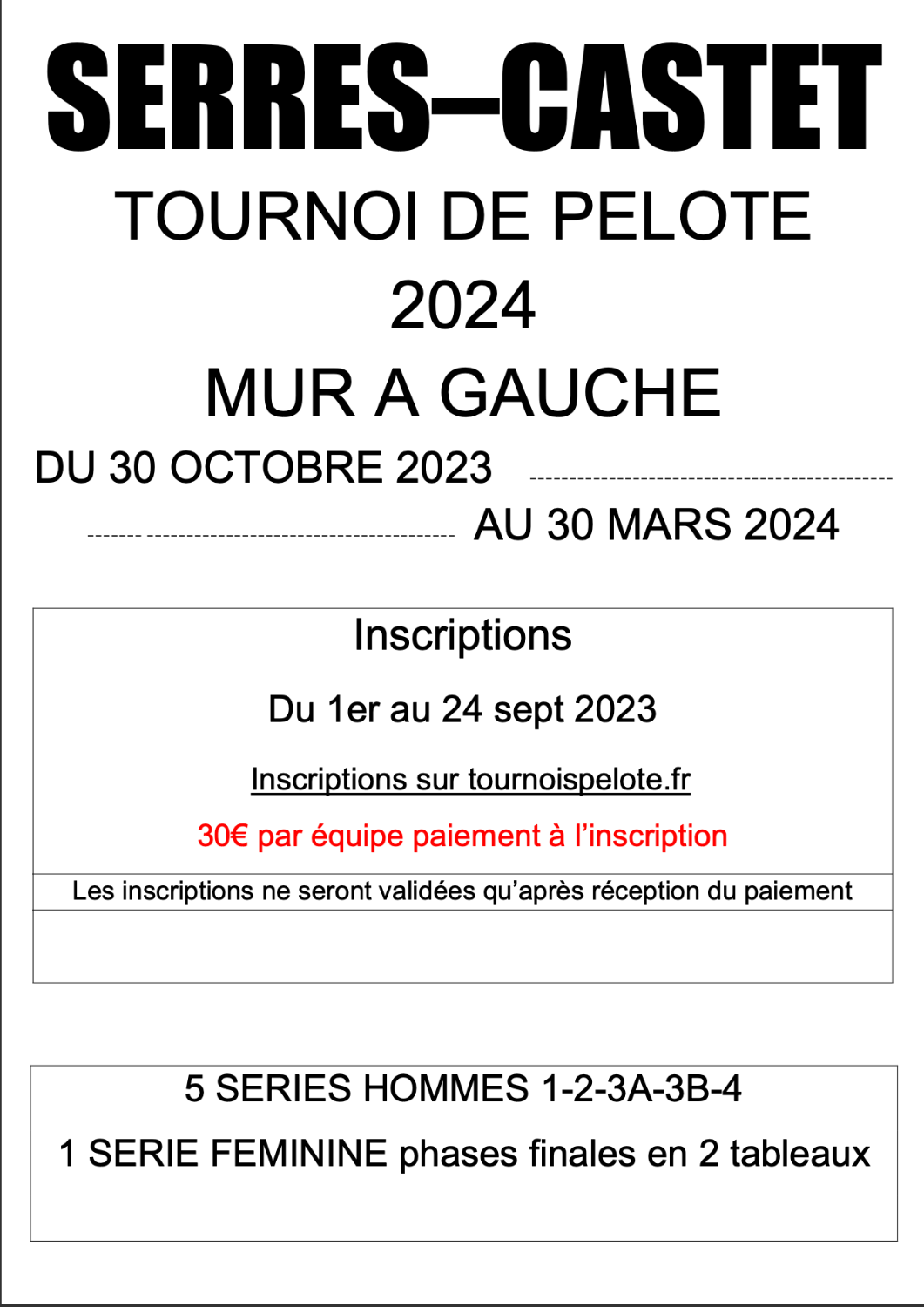 Tournoi de Serres-Castet 2023