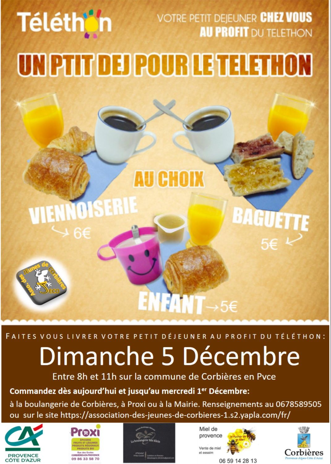 P'TITS DEJEUNERS TELETHON à CORBIERES