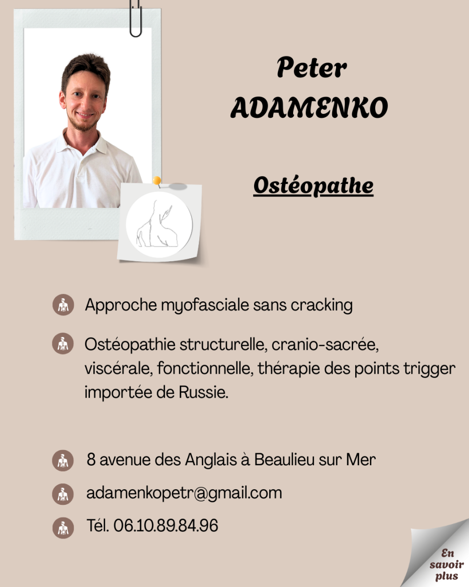 Fiche Peter Adamenko Osteopathe