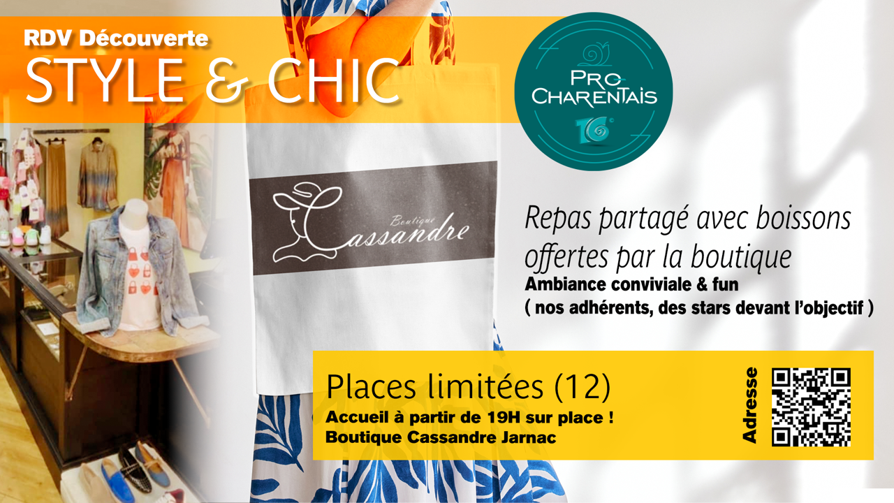 Rdv Découverte ~ STYLE & CHIC le Mardi 25 Novembre 25 à la Boutique CASSANDRE