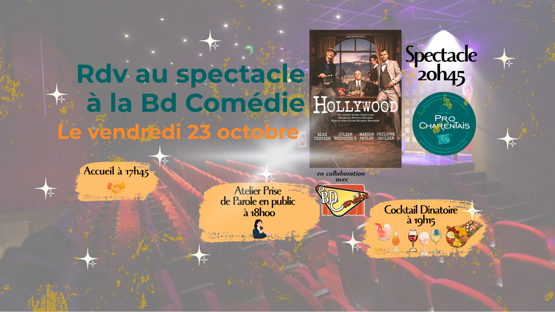 RDV THÉMATIQUE & SPECTACLE CONVIVIAUX À La Bd Comédie