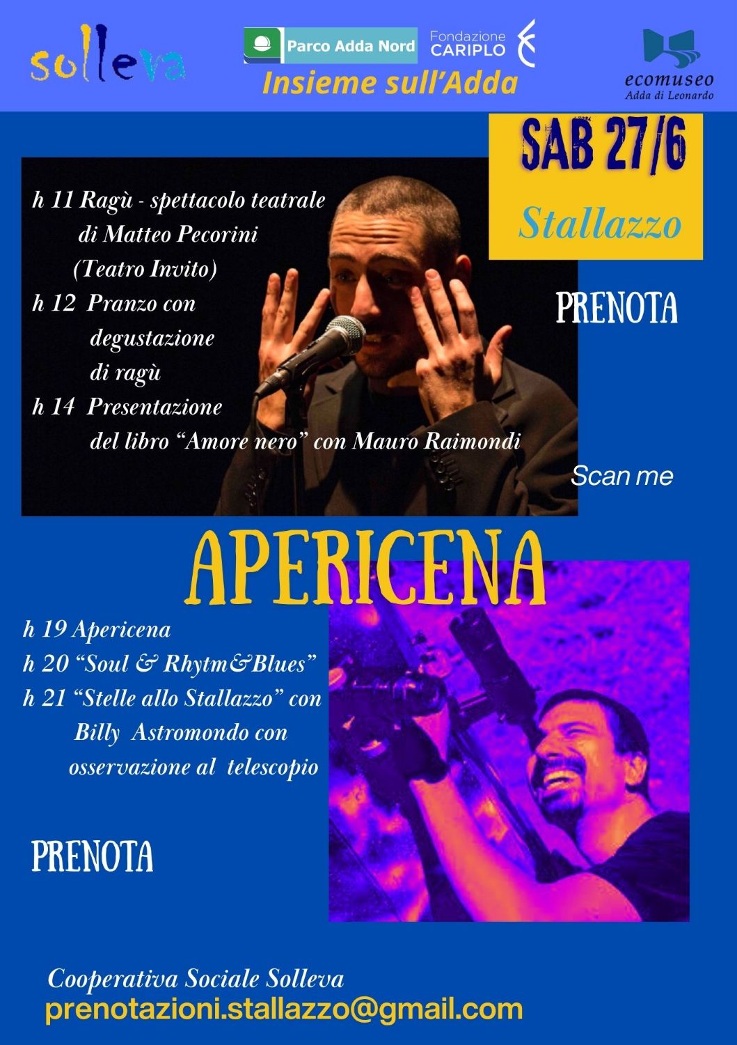 SAB 27/6  Apericena con musica e osservazione astronomica