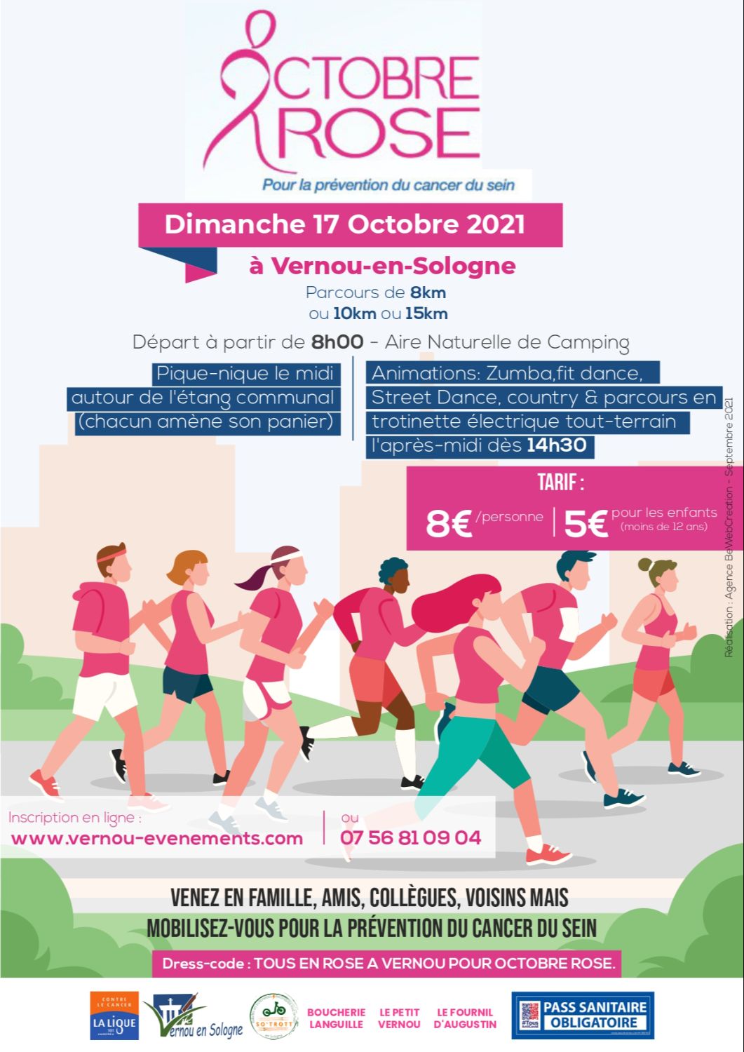 Marche Octobre Rose 2021 - Dimanche 17 Octobre 2021 - Vernou-en-Sologne