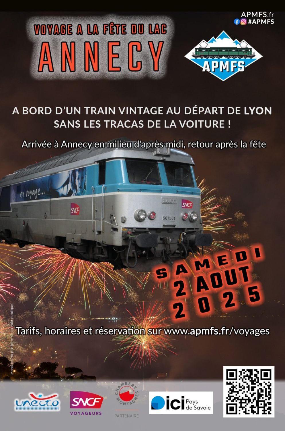 Voyage en train historique à la Fête du Lac d'Annecy 2025
