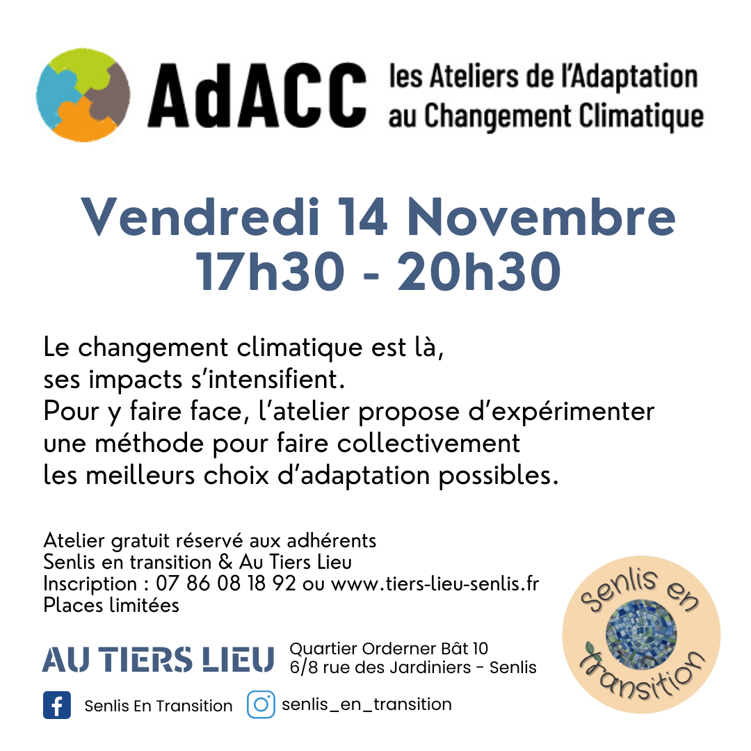 14 novembre - Atelier de l'Adaptation au Changement Climatique
