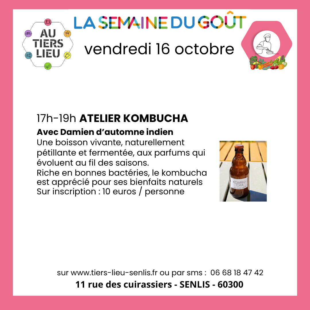 16 octobre - Atelier Kombucha avec l'Automne indien