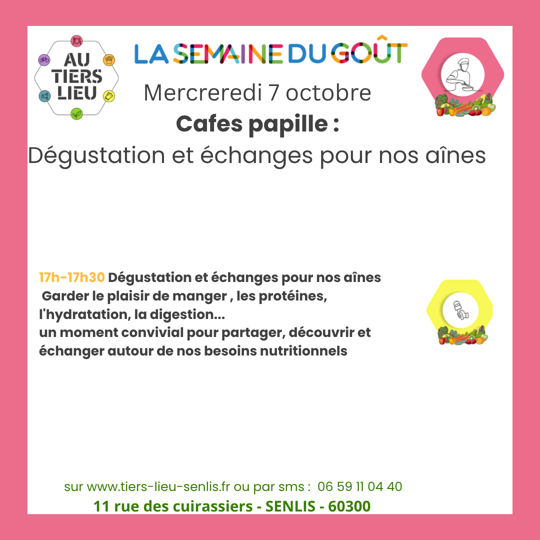 7 oct - Cafés papille : dégustation et échanges pour nos aînés