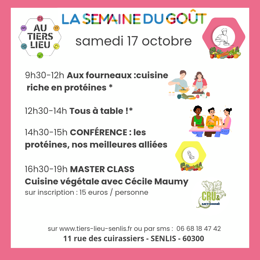 17 oct - Conférence Les protéines , nos meilleurs alliées