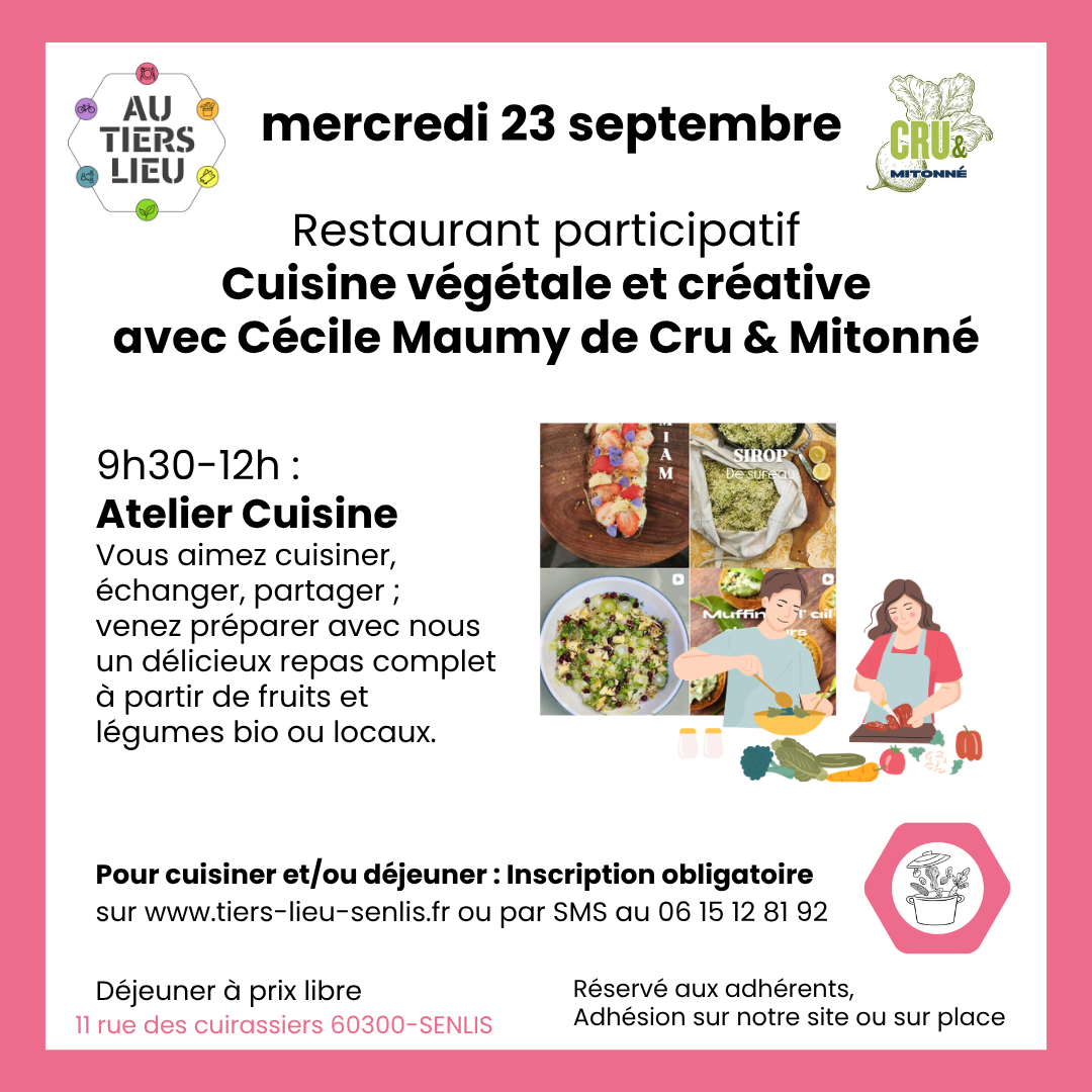 23 septembre - Atelier cuisine avec Cru & Mitonné