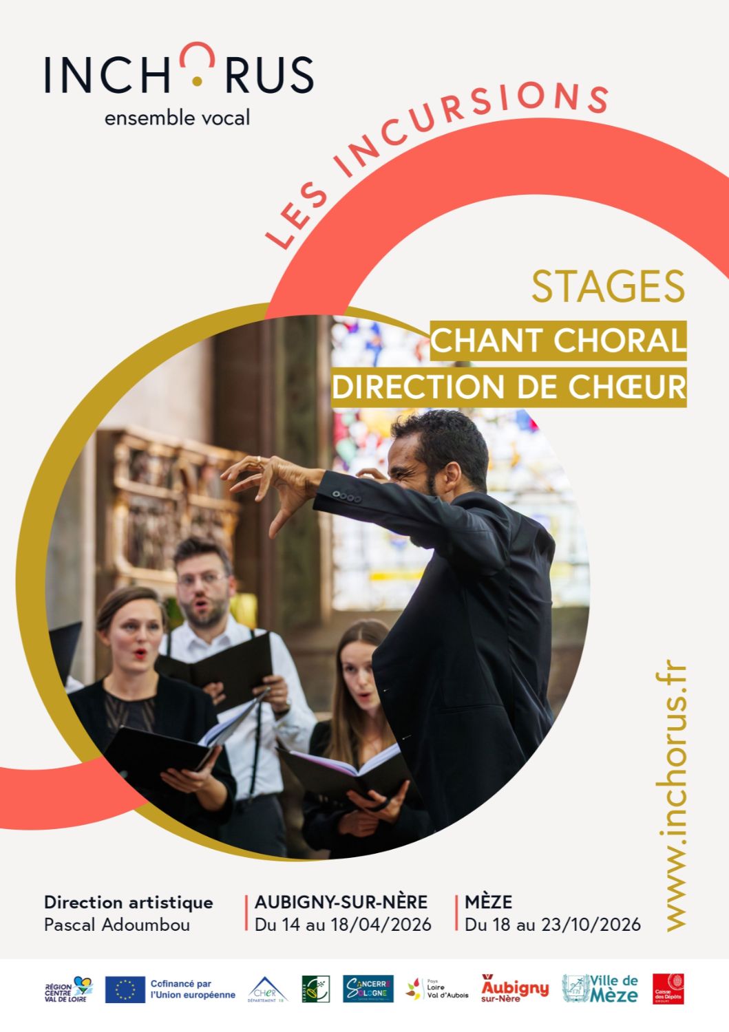 Les InCursions - Stage de chant choral & Stage de direction de choeur - du 14 au 18.04.2026