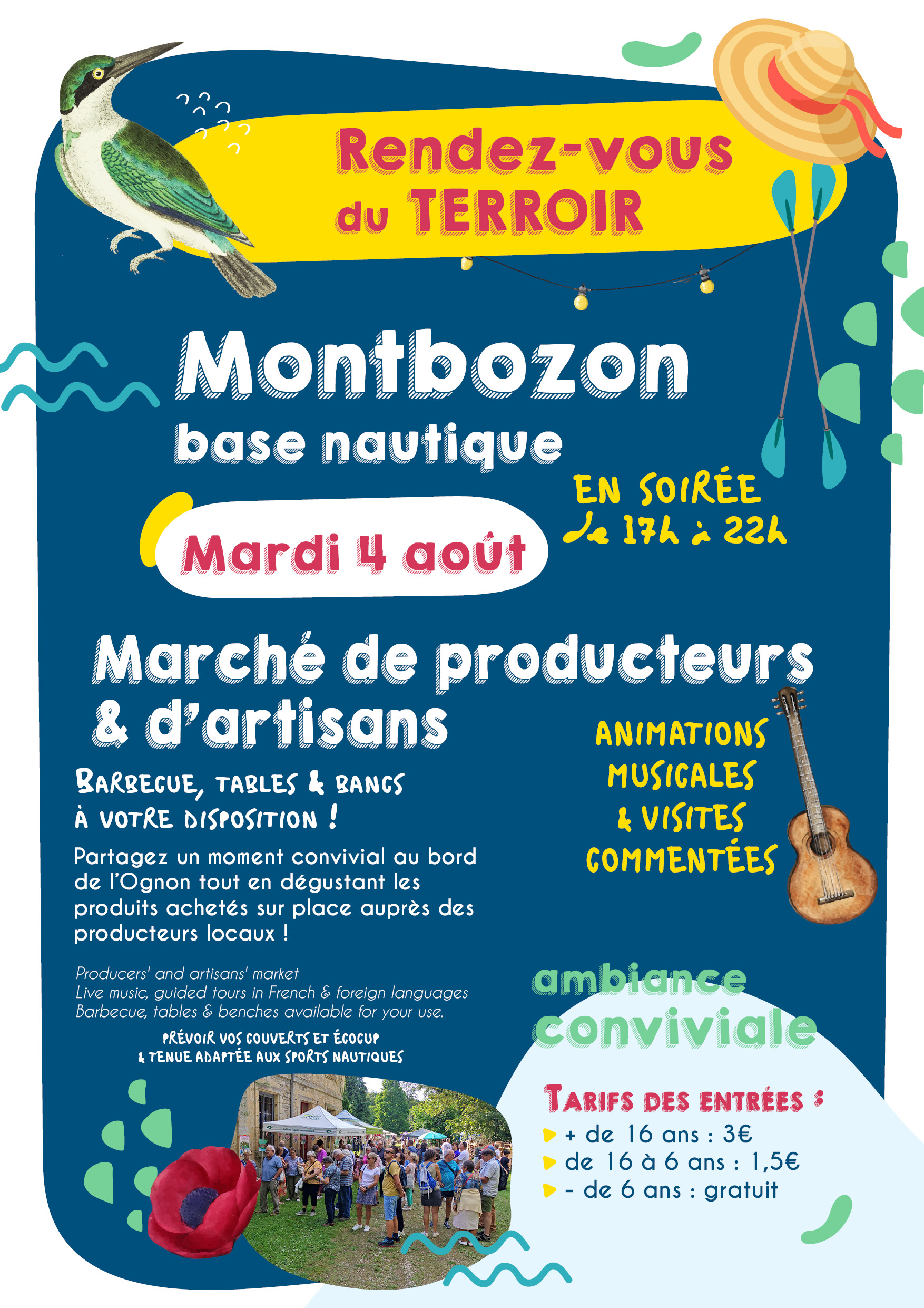 RDV Terroir / mardi 4 août 2026 / Montbozon / base nautique
