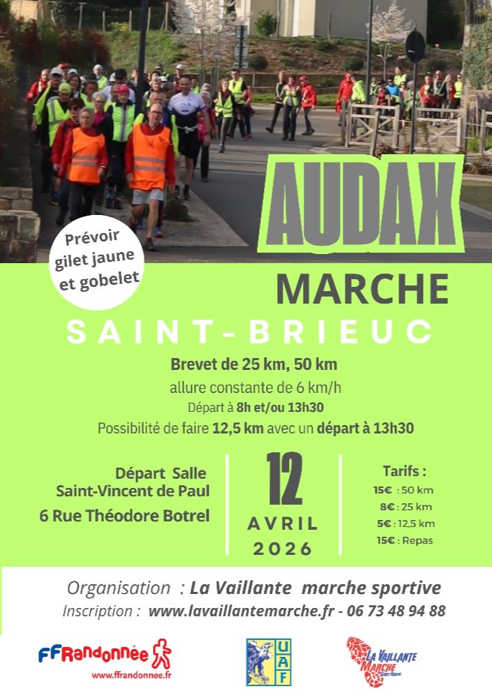 Audax dimanche 12 avril 2026