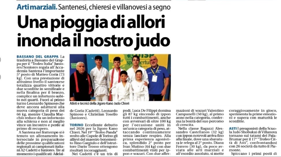 Una pioggia di allori inonda il judo chierese