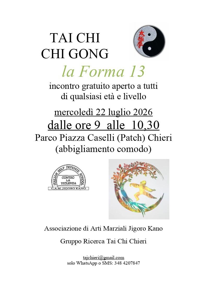 Tai Chi nel verde del Parco Piazza Caselli di Chieri