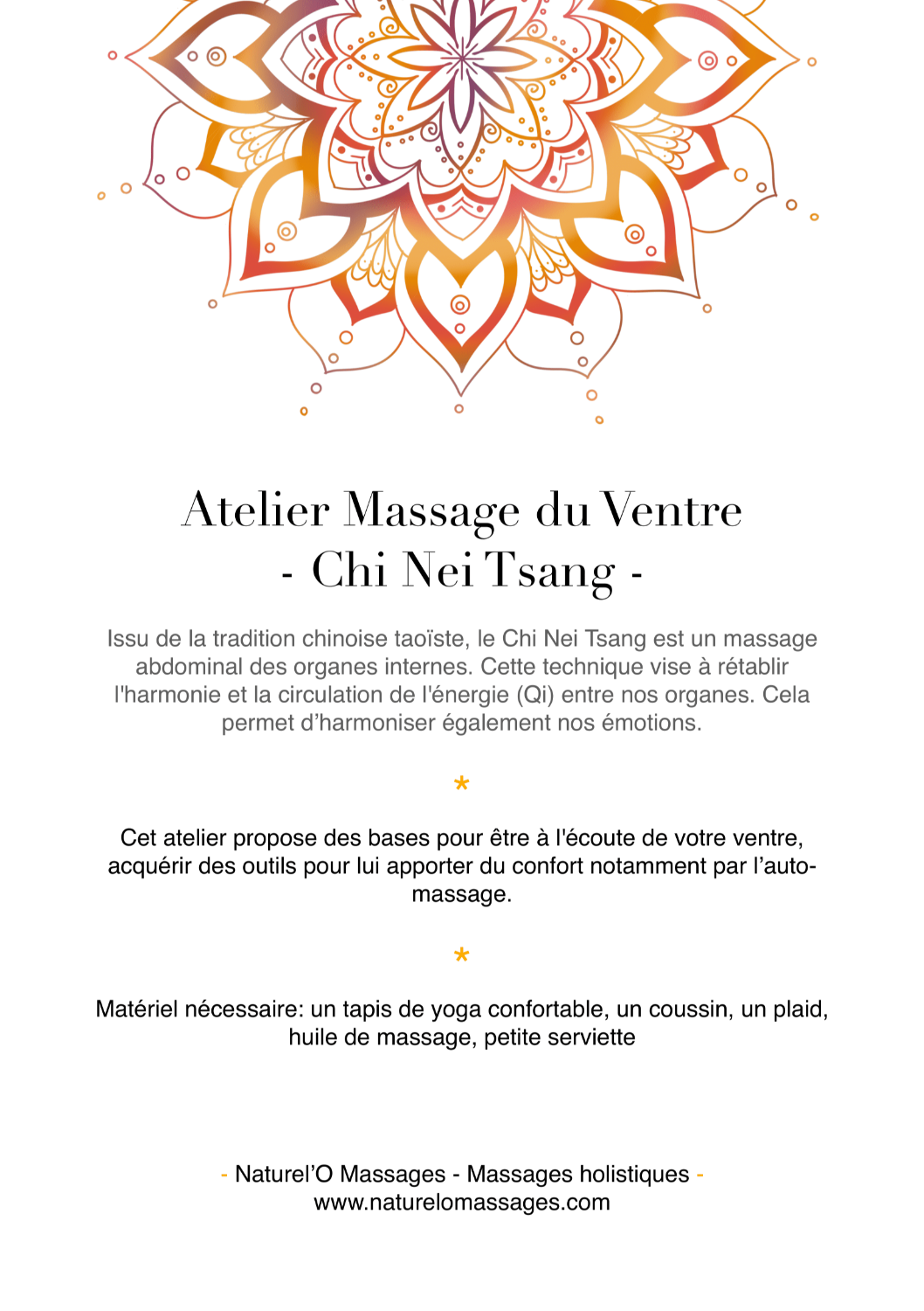 Auto-massage du ventre - Chi nei tsang