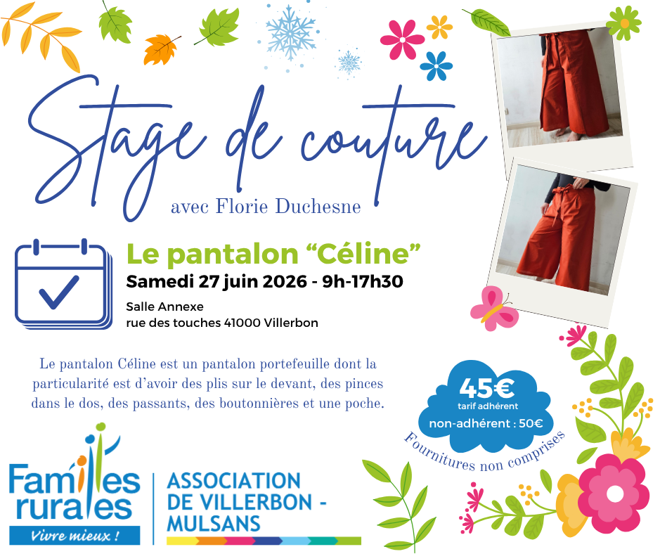 Stage de couture : le pantalon portefeuille