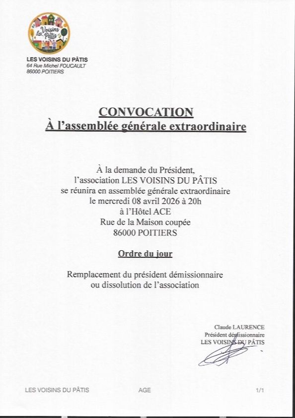 Assemblée générale extraordinaire