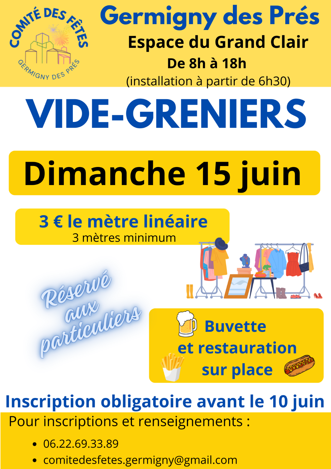 Vide-greniers du Comité des Fêtes de Germigny des Prés 2025