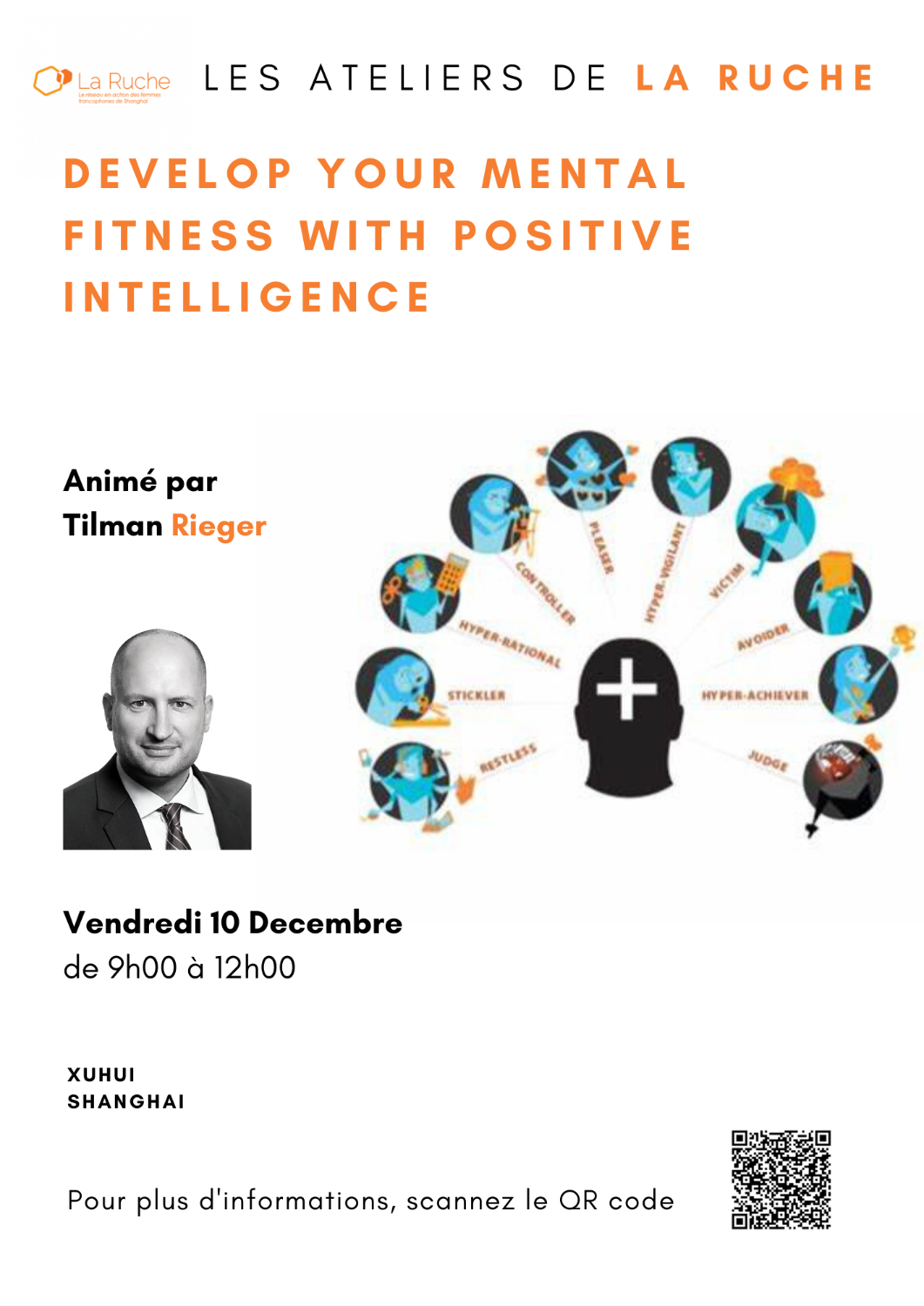 vendredi 10 décembre - Atelier Develop your mental fitness with positive intelligence