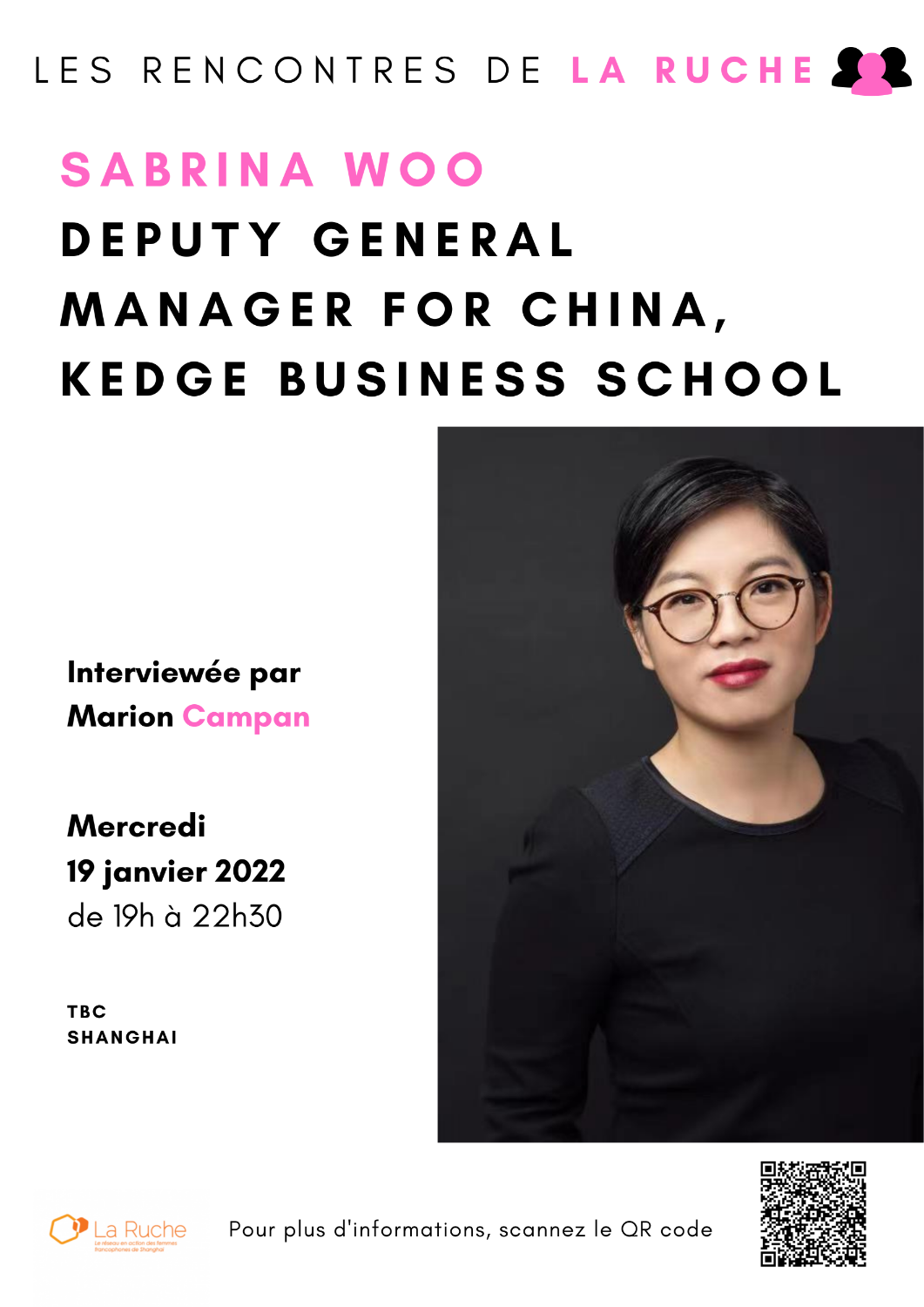 Mercredi 19 Janvier - Rencontre avec Sabrina Woo, Deputy General Manager for China KEDGE Business School