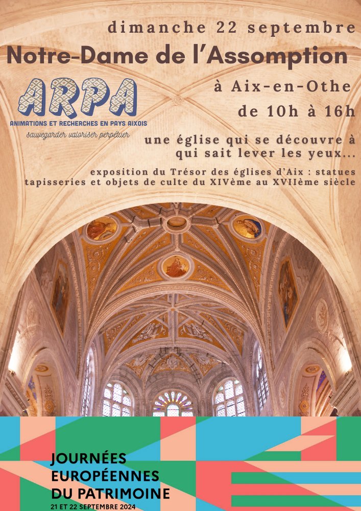 affiche des Journées Européennes du Patrimoine 2024 à Aix-en-Othe