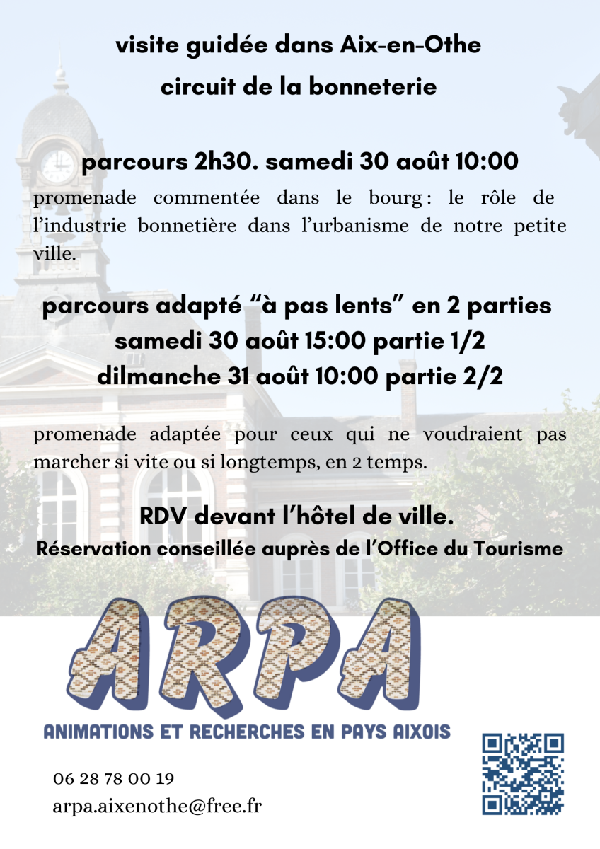 visite bonneterie 30 et 31 aout 2025