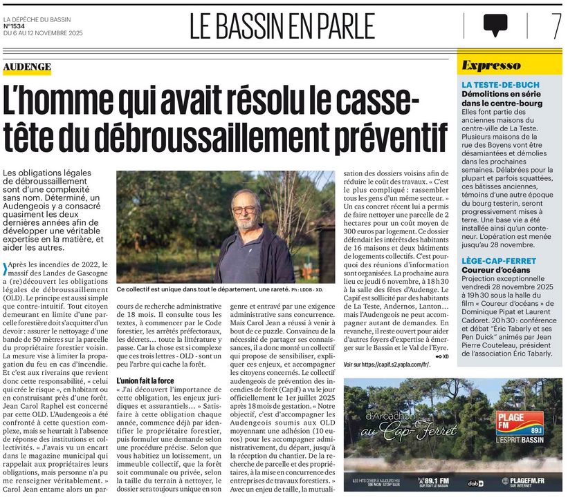 La Dépêche du Bassin n° 1534 du 6 au 12 novembre 2025
