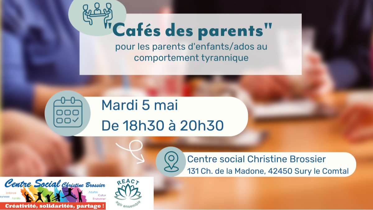 Cafés des parents - Mardi 5 mai de 18h30 à 20h30