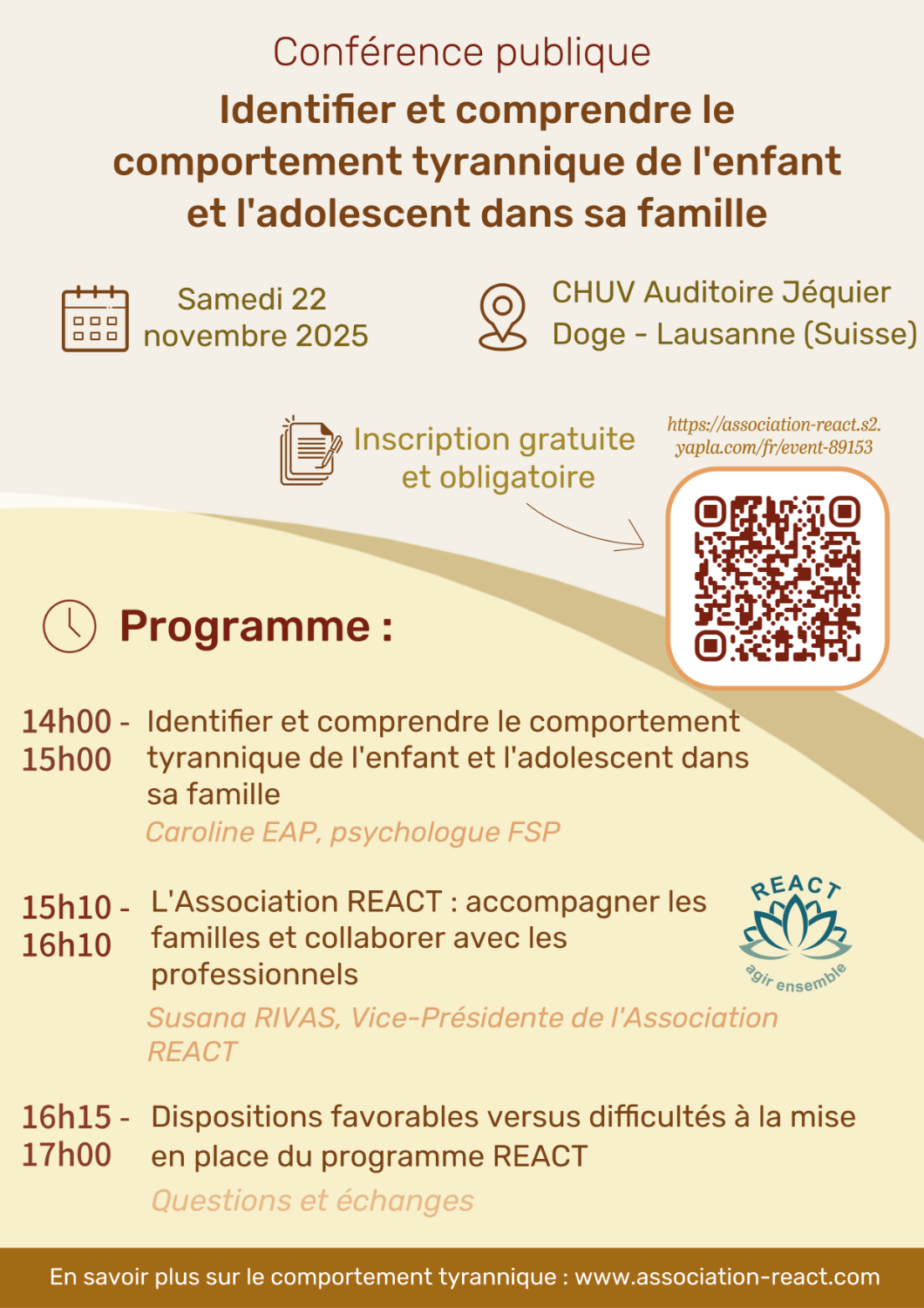 Conférence publique - Identifier et comprendre le comportement tyrannique de l'enfant et l'adolescent dans sa famille