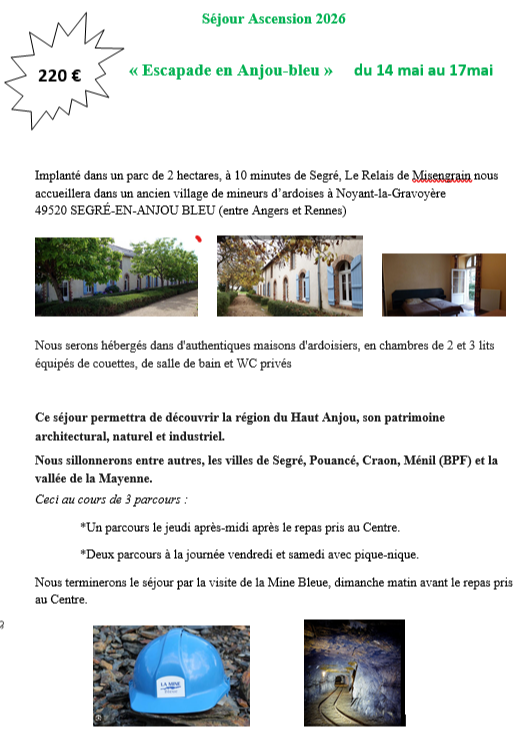 Ascension 2026 en Anjou