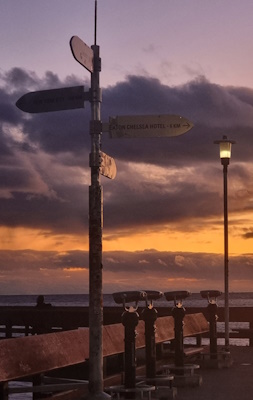 Sunset over the waterfront