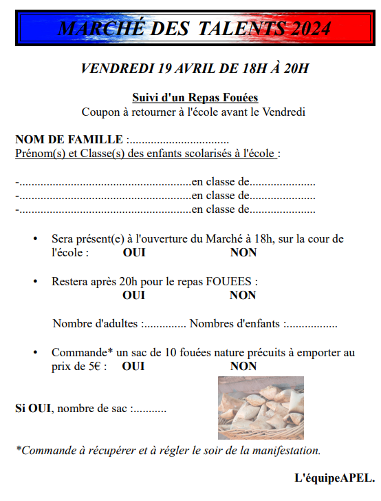 Inscription Marché des talents