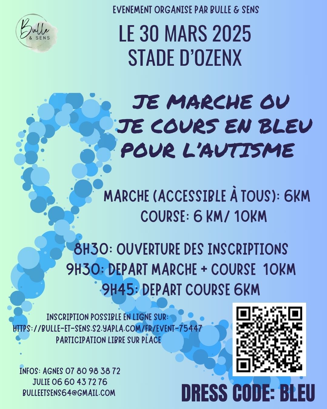 Je marche ou je cours en bleu pour l'autisme