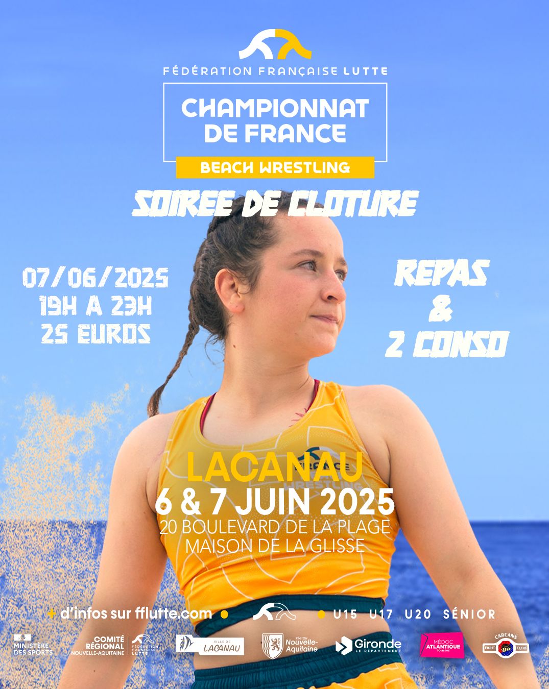 soirée de clôture championnats de France Lutte de plage 2025