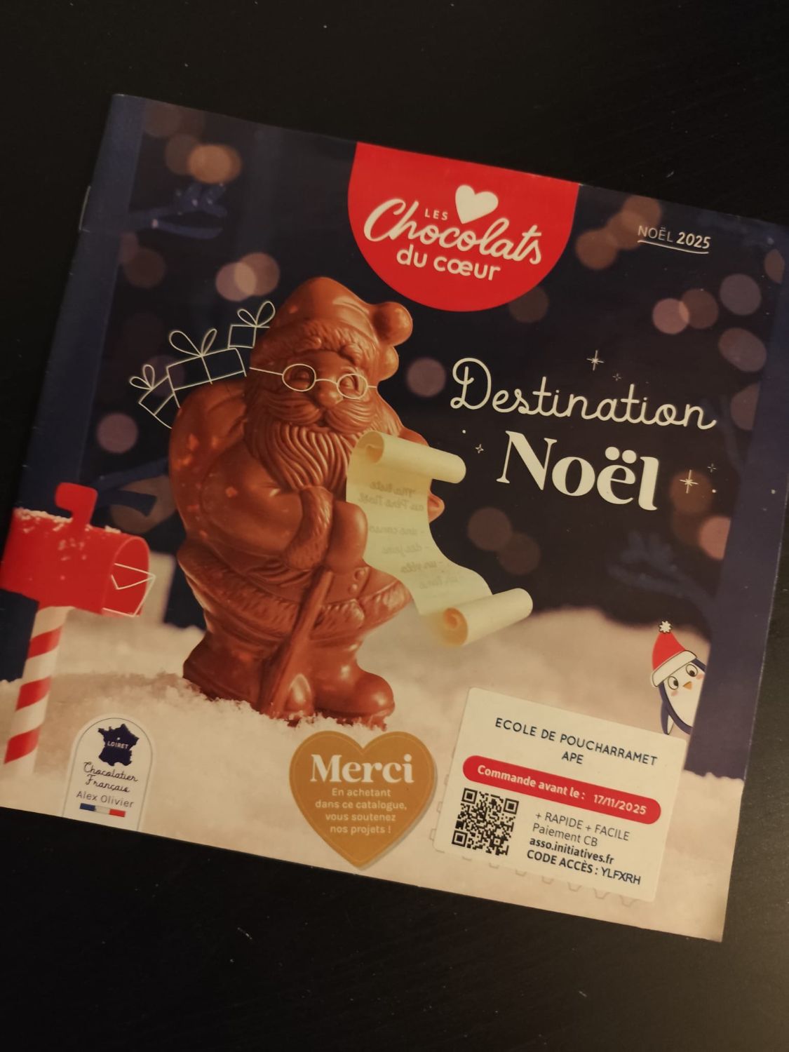 Vente de chocolat de Noël