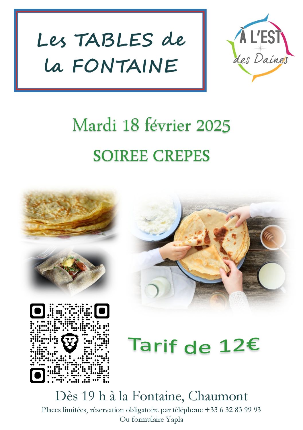 Tables de la Fontaine - Soirée Crêpes