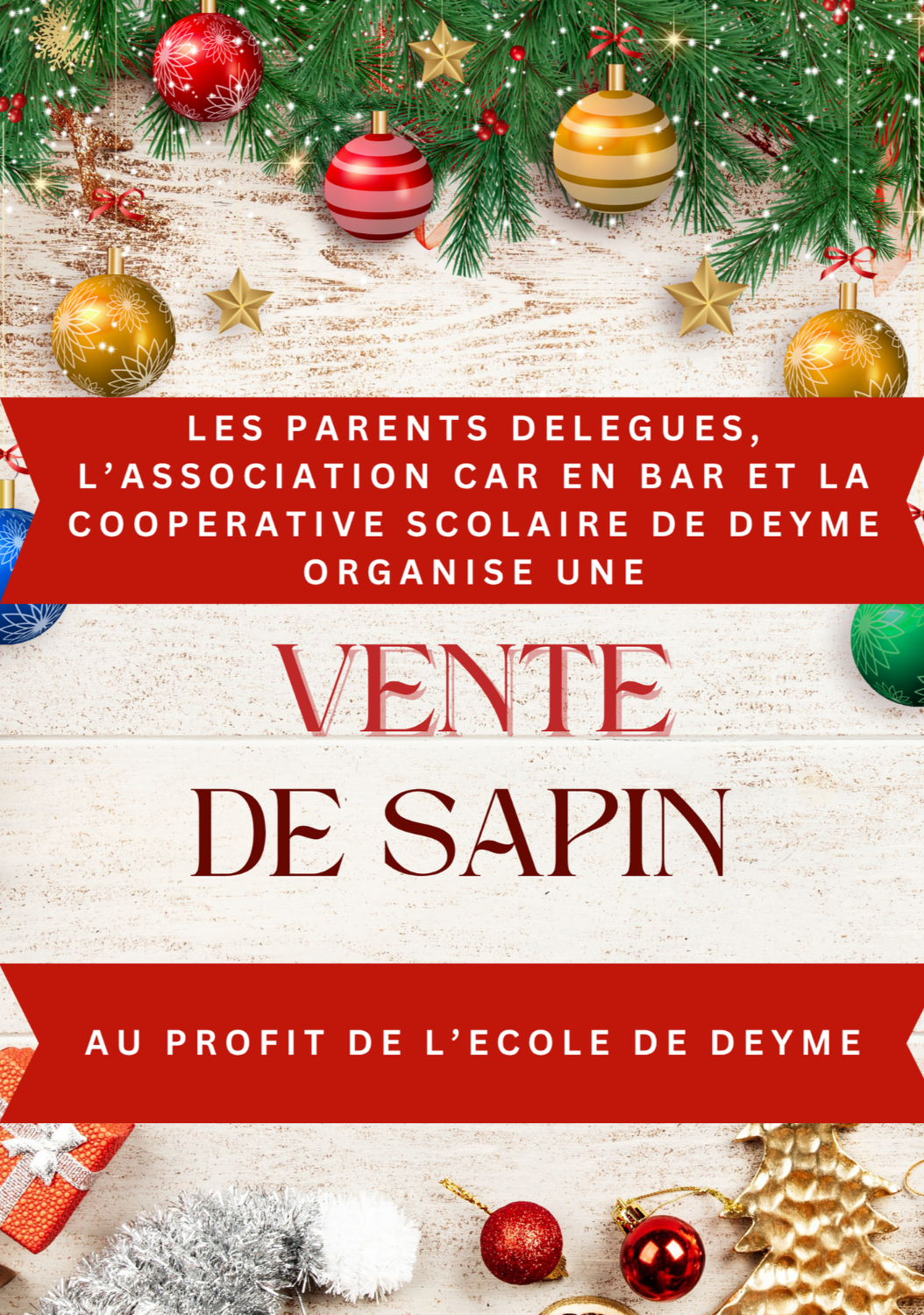 Vente de sapins 2025
