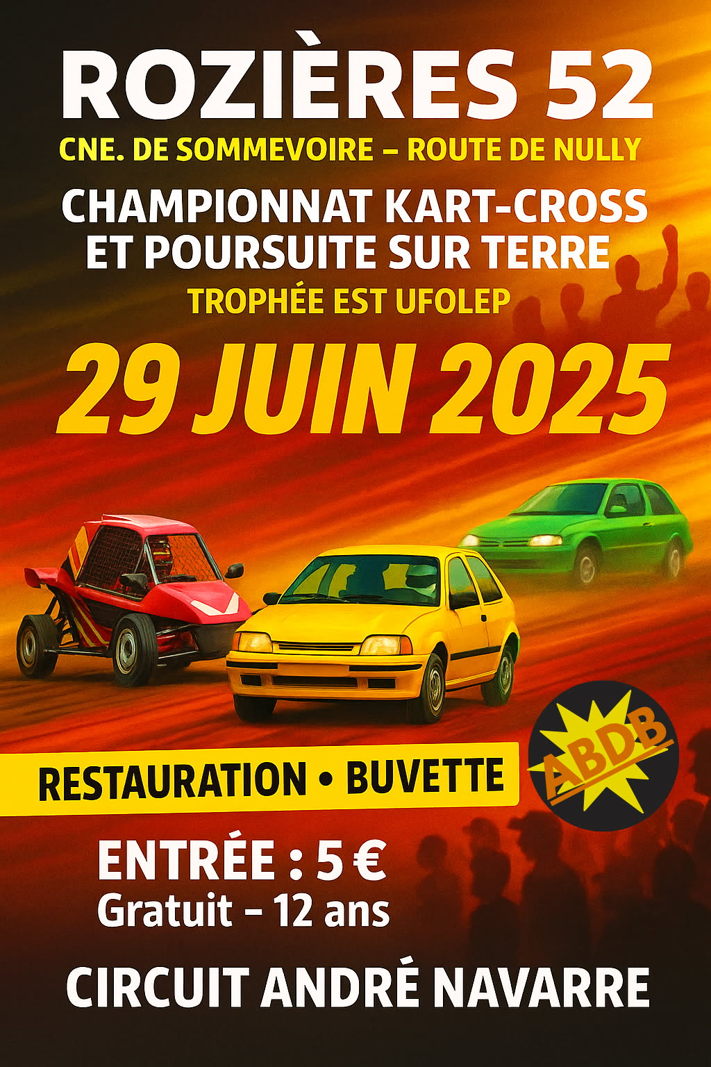 Poursuite sur terre et Kart Cross de Rozières 2025